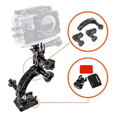 Helmet Mount Set Rotary Extension Arm for Insta360 ONE R/GoPro...